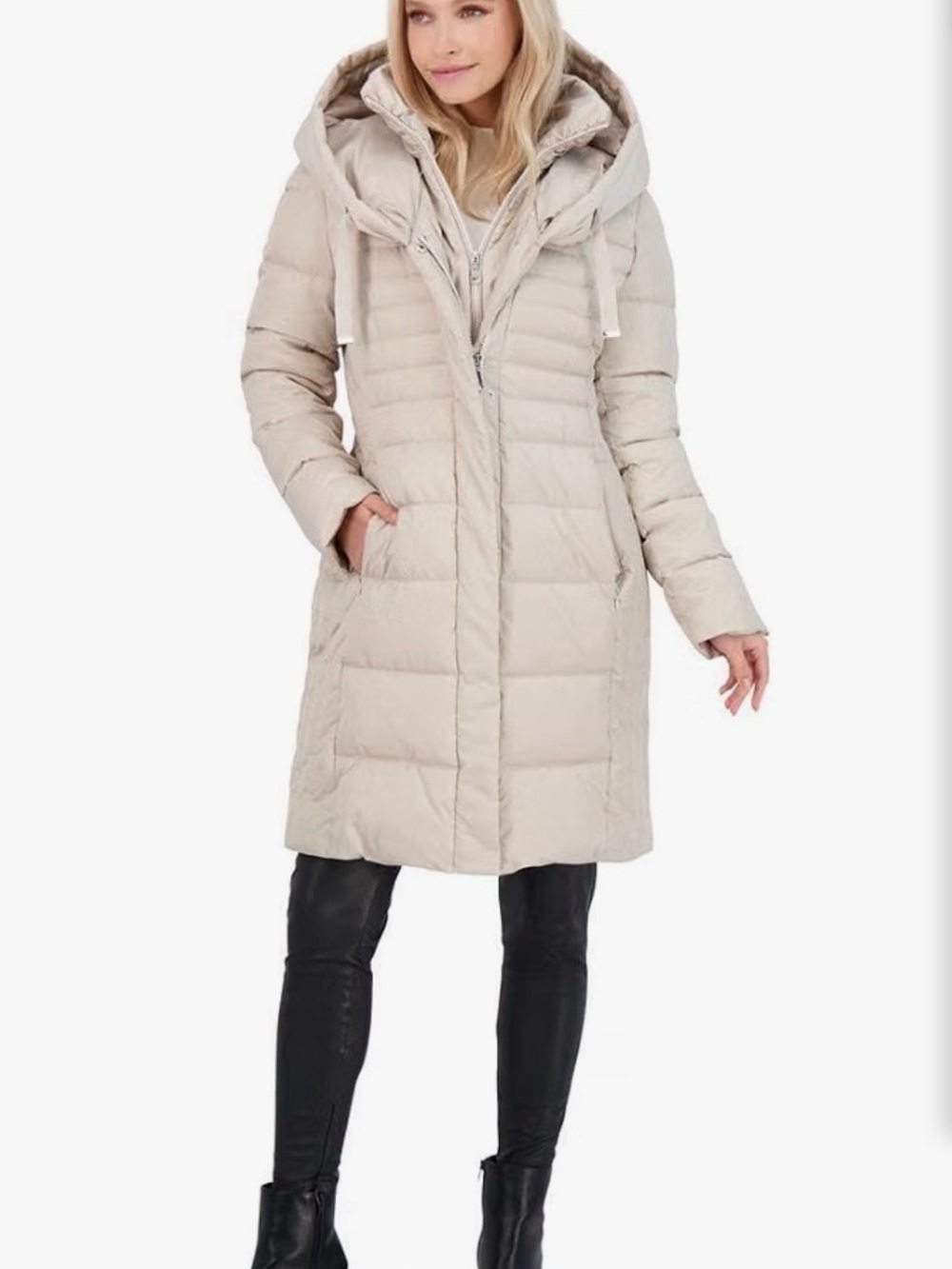 Tahari Women's Casey Slim Fit Quilted Puffer Coat
